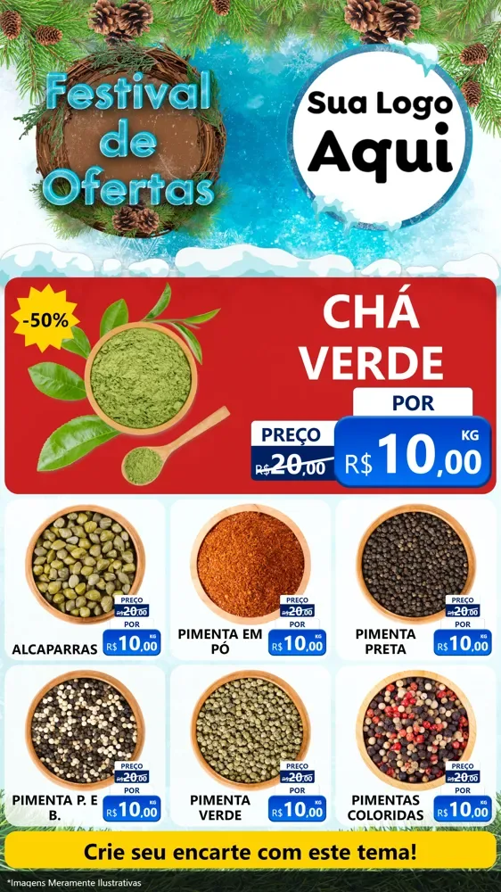 Modelo de Rede Social para Stories com o tema Festival de Ofertas - Inverno para Produtos Naturais