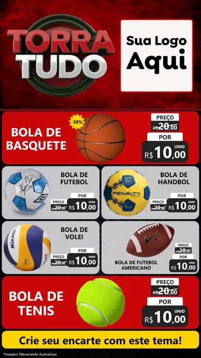 Modelo de TV para TV Vertical com o tema Torra Tudo para Artigos Esportivos
