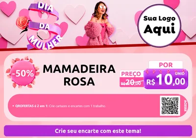 Modelo de Cartaz para Cartaz A4 Horizontal com o tema Dia da Mulher para Bebês