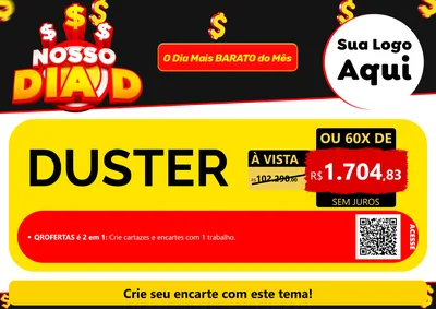 Modelo de Cartaz para Cartaz A4 Horizontal com o tema Nosso Dia D para Concessionaria de Carros