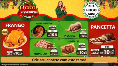 Modelo de TV para TV Horizontal com o tema Natal Imperdível para Assados