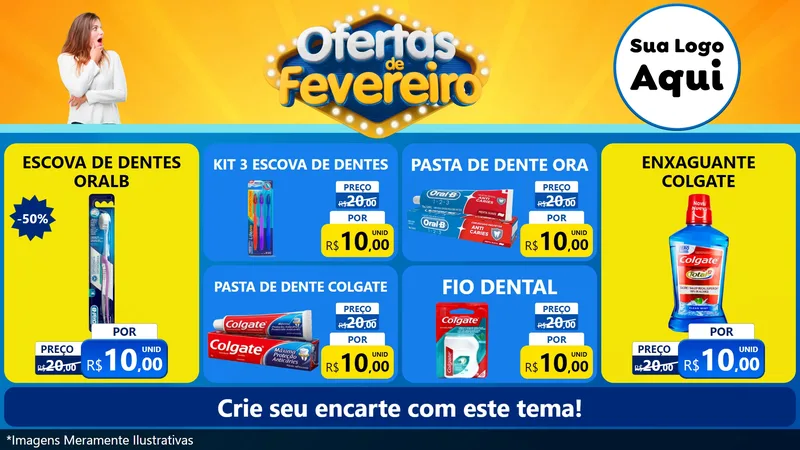 Modelo de TV para TV Horizontal com o tema Ofertas de Fevereiro para Higiene Pessoal