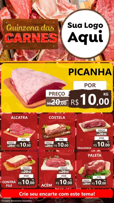 Modelo de Rede Social para Stories com o tema Quinzena das Carnes para Açougue