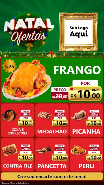 Modelo de Rede Social para Stories com o tema Natal de Ofertas para Assados