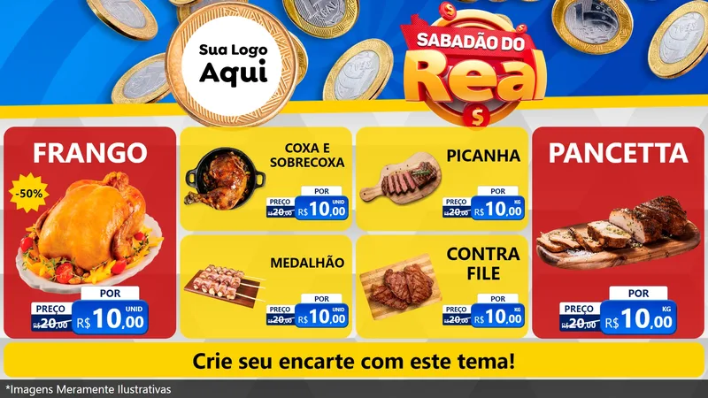 Modelo de TV para TV Horizontal com o tema Sabadão do Real para Assados