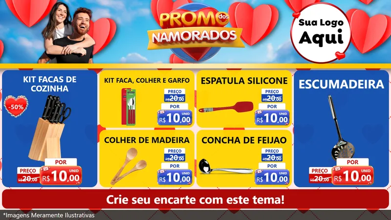 Modelo de TV para TV Horizontal com o tema Promo dos Namorados para Utilidades Domésticas