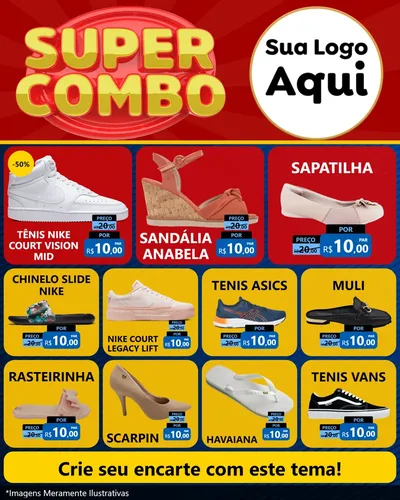 Modelo de Rede Social para Feed Instagram com o tema Super Combo para Calçados