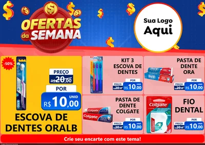 Modelo de Encarte para Encarte A4 Horizontal com o tema Ofertas Da Semana para Higiene Pessoal