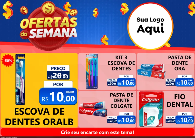 Modelo de Encarte para Encarte A4 Horizontal com o tema Ofertas Da Semana para Higiene Pessoal