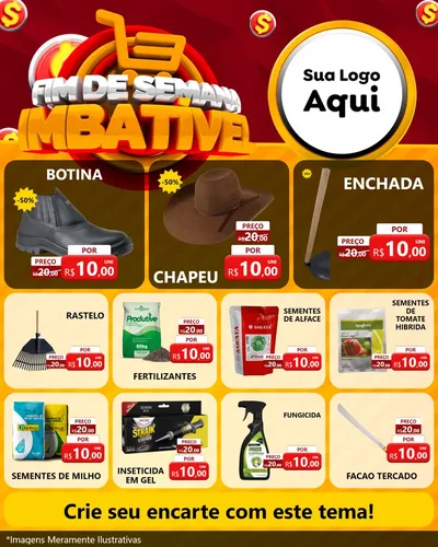 Modelo de Rede Social para Feed Instagram com o tema Fim de Semana Imbatível para Agropecuária