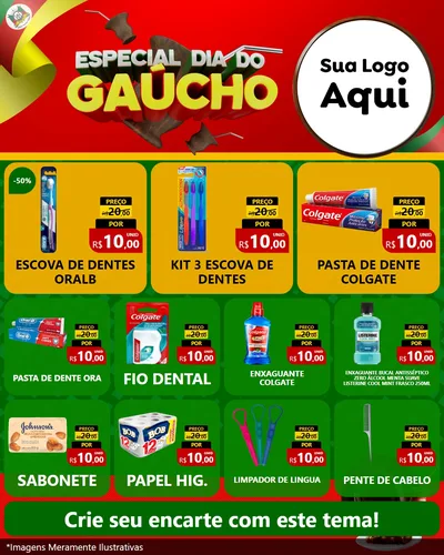 Modelo de Rede Social para Feed Instagram com o tema Especial Dia do Gaúcho para Higiene Pessoal