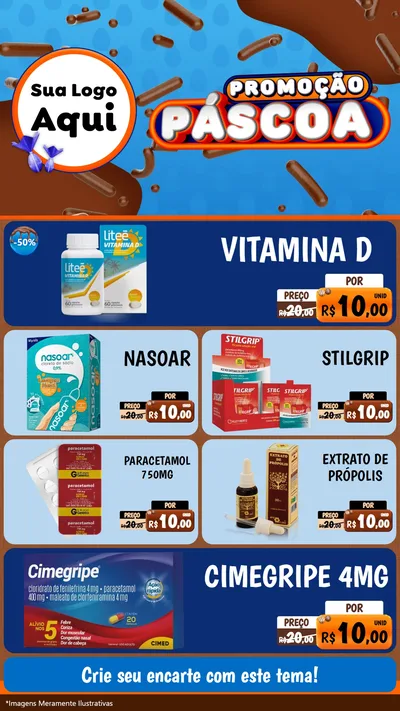 Modelo de TV para TV Vertical com o tema Promoção Páscoa para Farmácia