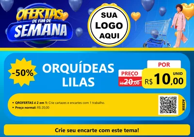 Modelo de Cartaz para Cartaz A4 Horizontal com o tema Ofertas de Fim de Semana para Floricultura e jardim