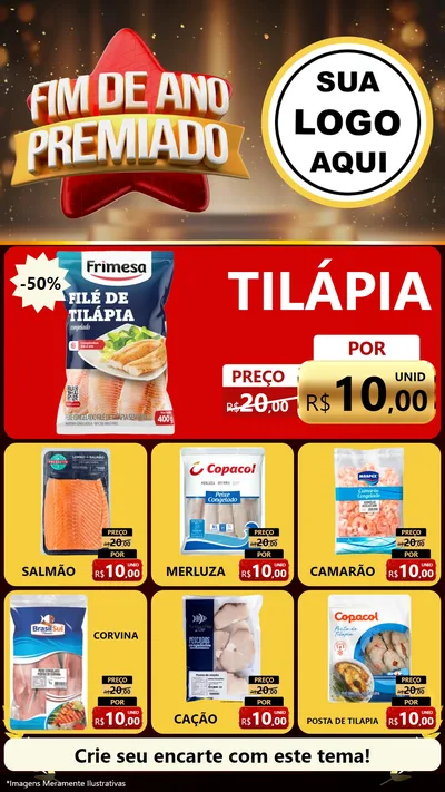 Modelo de Rede Social para Stories com o tema Fim de Ano Premiado para Peixaria
