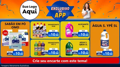 Modelo de TV para TV Horizontal com o tema Exclusivo do Aplicativo para Produtos de Limpeza