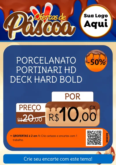 Modelo de Cartaz para Cartaz A4 Vertical com o tema Ofertas de Páscoa para Pisos e revestimentos