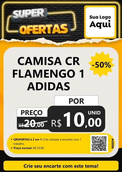 Modelo de Cartaz para Cartaz A4 Vertical com o tema Super Ofertas para Roupas e acessórios