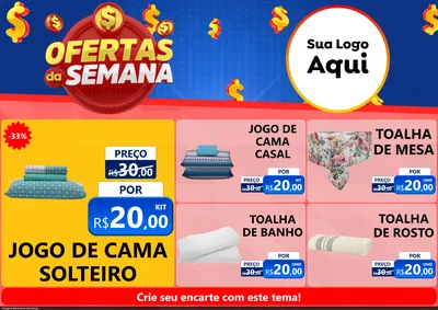 Modelo de Encarte para Encarte A4 Horizontal com o tema Ofertas Da Semana para Cama, Mesa e Banho