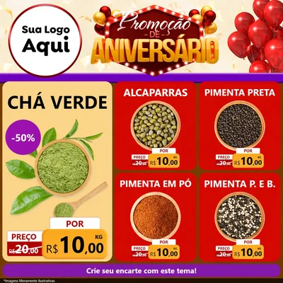 Modelo de Rede Social para Feed Facebook com o tema Promoção de Aniversário para Produtos Naturais