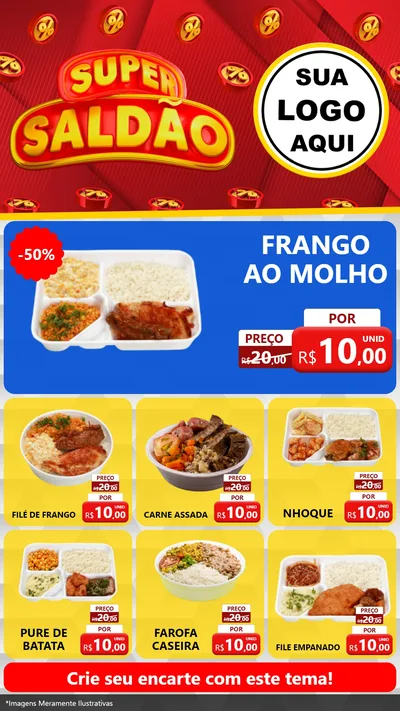 Modelo de Rede Social para Stories com o tema Super Saldão para Restaurante