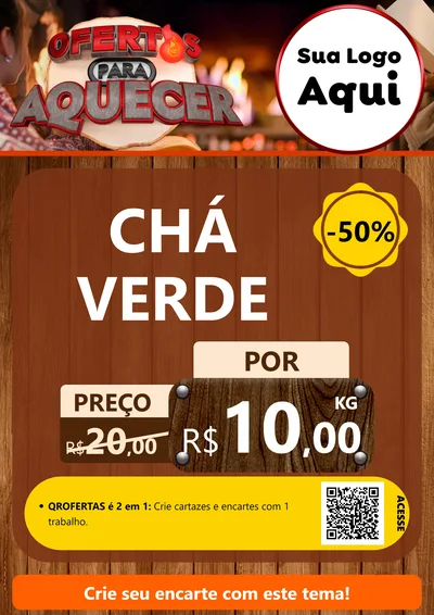 Modelo de Cartaz para Cartaz A4 Vertical com o tema Ofertas Para Aquecer para Produtos Naturais