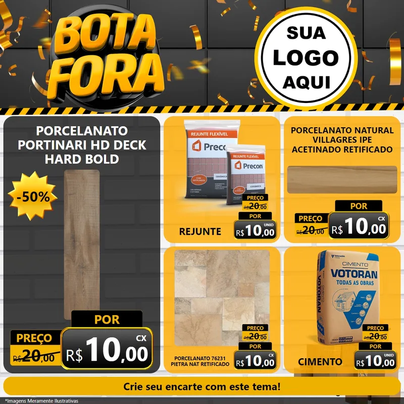 Modelo de Rede Social para Feed Facebook com o tema Bota Fora para Pisos e revestimentos