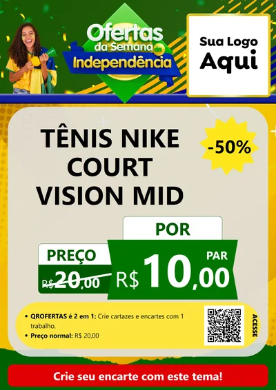 Modelo de Cartaz para Cartaz A4 Vertical com o tema Ofertas da Semana da Independência para Calçados