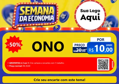 Modelo de Cartaz para Cartaz A4 Horizontal com o tema Semana da Economia para Óticas