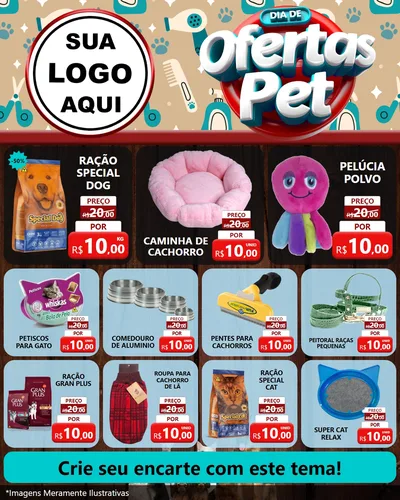 Modelo de Rede Social para Feed Instagram com o tema Dia de Ofertas Pet para Pet Shop