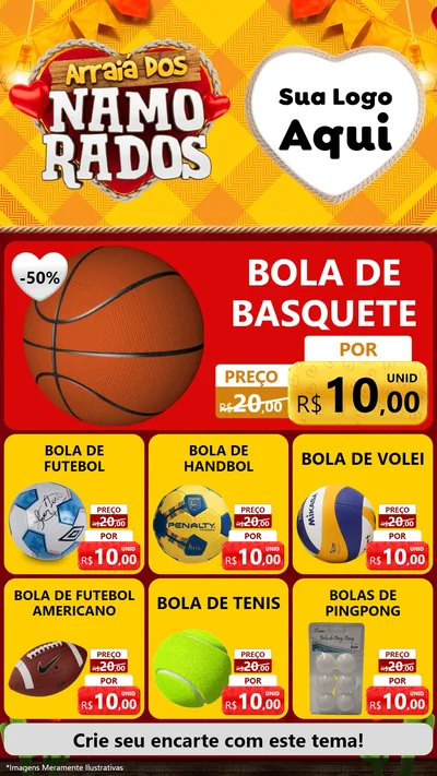 Modelo de Rede Social para Stories com o tema Arraiá dos Namorados para Artigos Esportivos