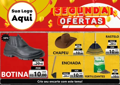 Modelo de Encarte para Encarte A4 Horizontal com o tema Segunda de Ofertas para Agropecuária