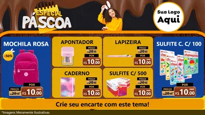 Modelo de TV para TV Horizontal com o tema Especial Páscoa para Papelaria