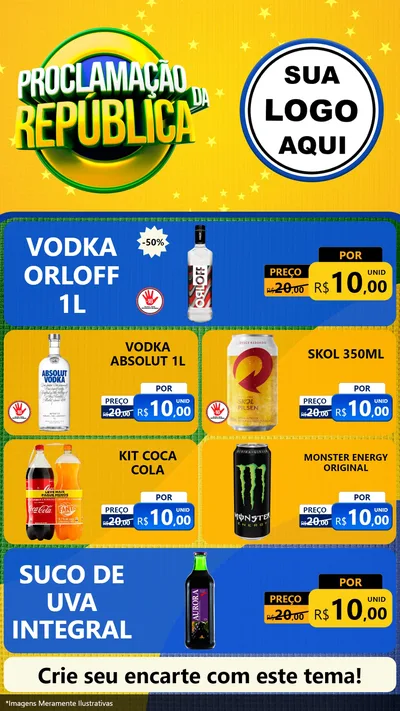 Modelo de TV para TV Vertical com o tema Proclamação da República para Distribuidora de bebidas