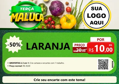 Modelo de Cartaz para Cartaz A4 Horizontal com o tema Terça Maluca - Hortifrúti para Hortifrúti