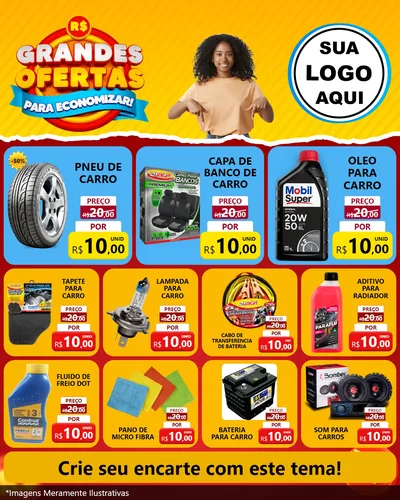 Modelo de Rede Social para Feed Instagram com o tema Grandes Ofertas Para Economizar! para Auto peças