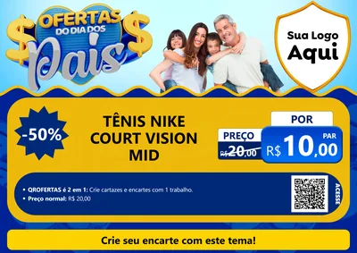 Modelo de Cartaz para Cartaz A4 Horizontal com o tema Ofertas do Dia dos Pais para Calçados