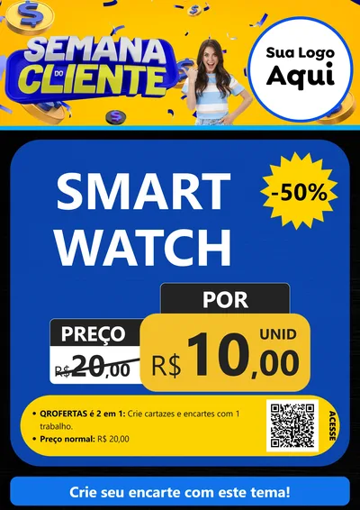 Modelo de Cartaz para Cartaz A4 Vertical com o tema Semana do Cliente para Informática
