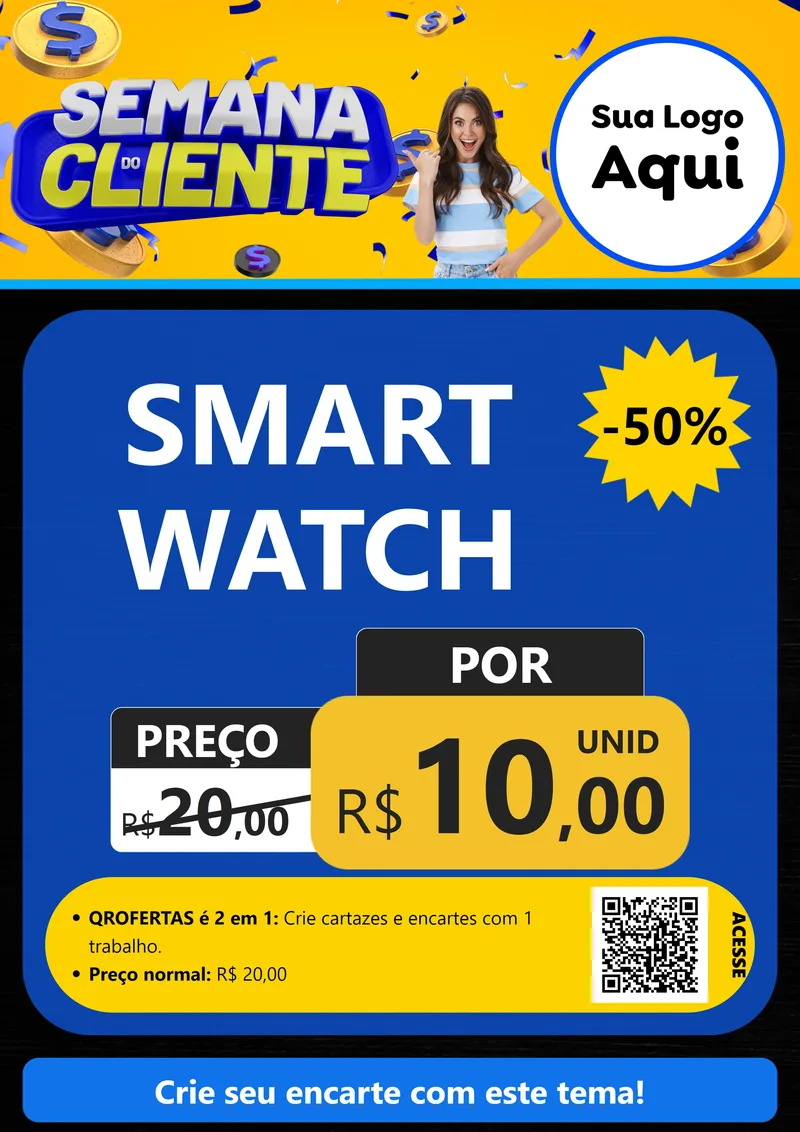 Modelo de Cartaz para Cartaz A4 Vertical com o tema Semana do Cliente para Informática