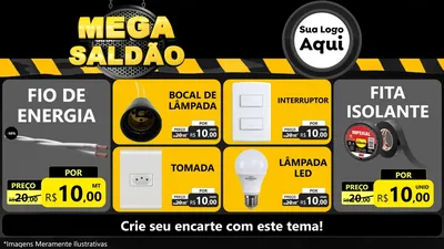 Modelo de TV para TV Horizontal com o tema Mega Saldão para Materiais Elétricos
