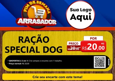 Modelo de Cartaz para Cartaz A4 Horizontal com o tema Fim De Semana Arrasador para Pet Shop