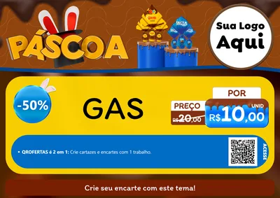 Modelo de Cartaz para Cartaz A4 Horizontal com o tema Páscoa para Água e gás