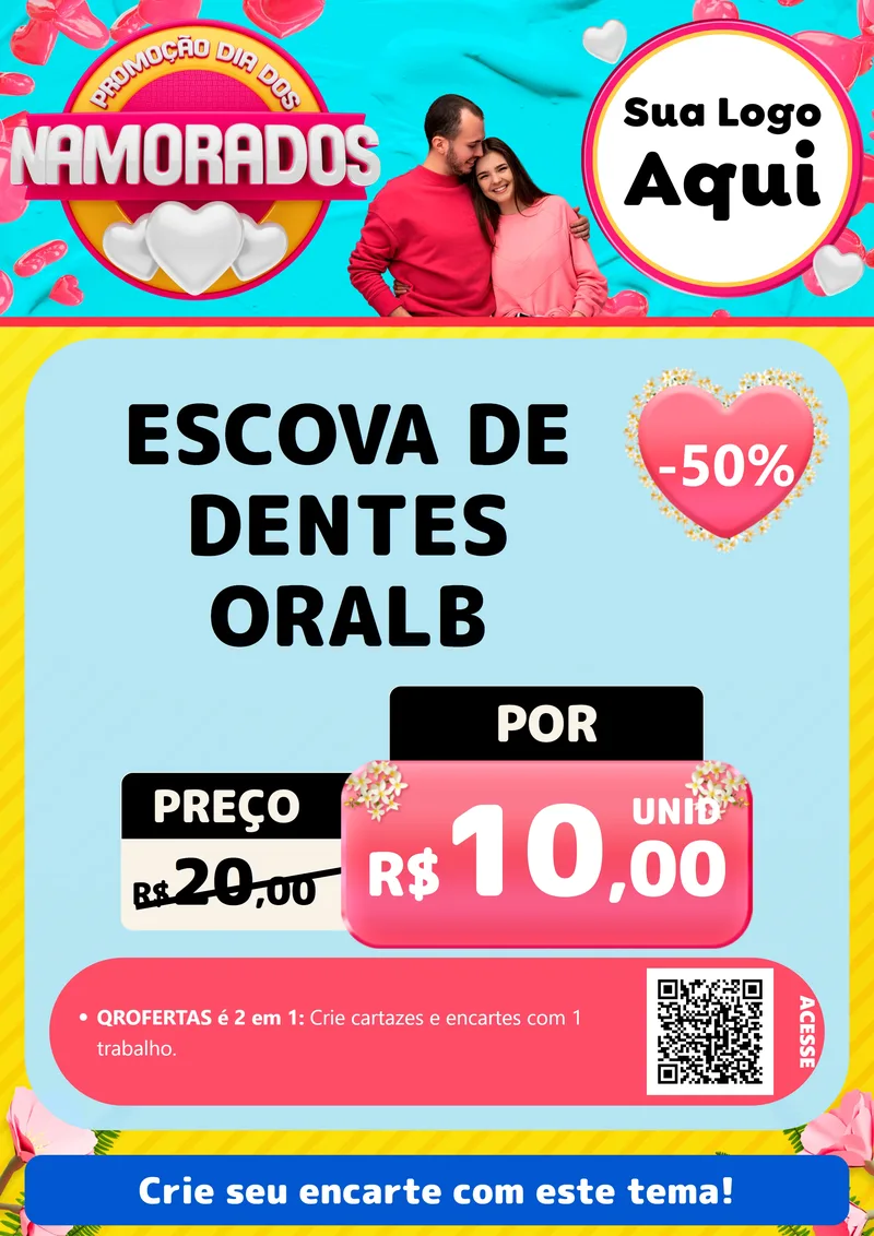 Modelo de Cartaz para Cartaz A4 Vertical com o tema Promoção Dia dos Namorados para Higiene Pessoal