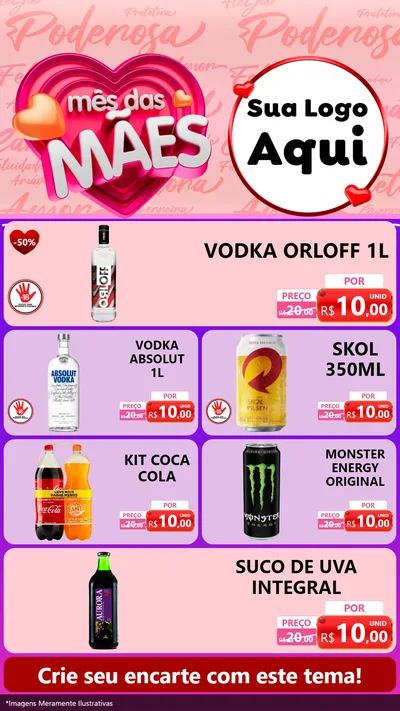Modelo de TV para TV Vertical com o tema Mês Das Mães para Distribuidora de bebidas