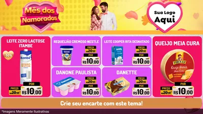 Modelo de TV para TV Horizontal com o tema Mês dos Namorados para Frios e Laticínios