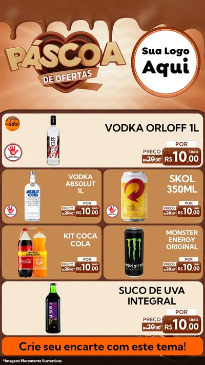 Modelo de TV para TV Vertical com o tema Páscoa de Ofertas para Distribuidora de bebidas