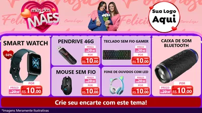 Modelo de TV para TV Horizontal com o tema Mês Das Mães para Informática