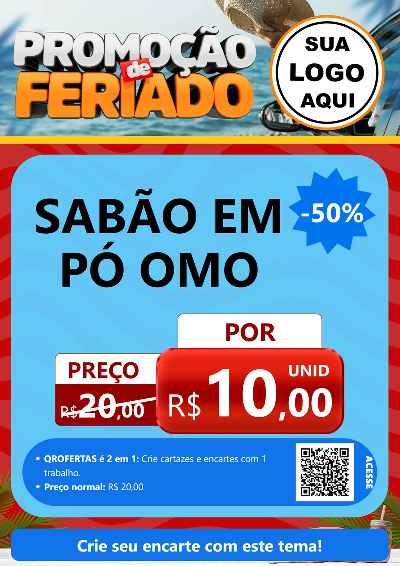 Modelo de Cartaz para Cartaz A4 Vertical com o tema Promoção de Feriado para Produtos de Limpeza