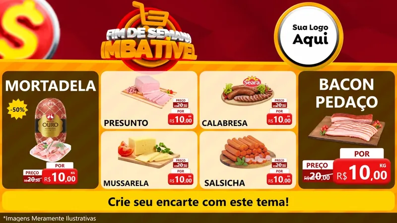 Modelo de TV para TV Horizontal com o tema Fim de Semana Imbatível para Frios e Laticínios