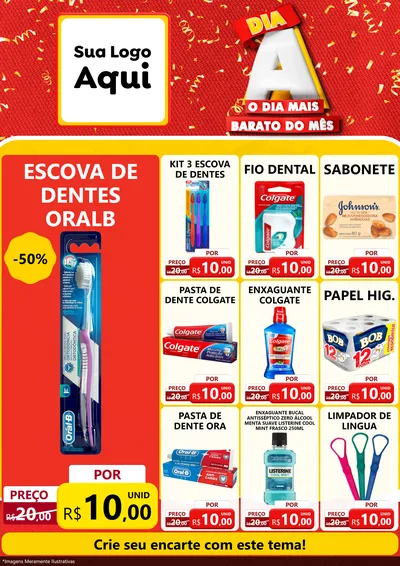 Modelo de Encarte para Encarte A4 Vertical com o tema Dia A o Dia Mais Barato do Mês para Higiene Pessoal