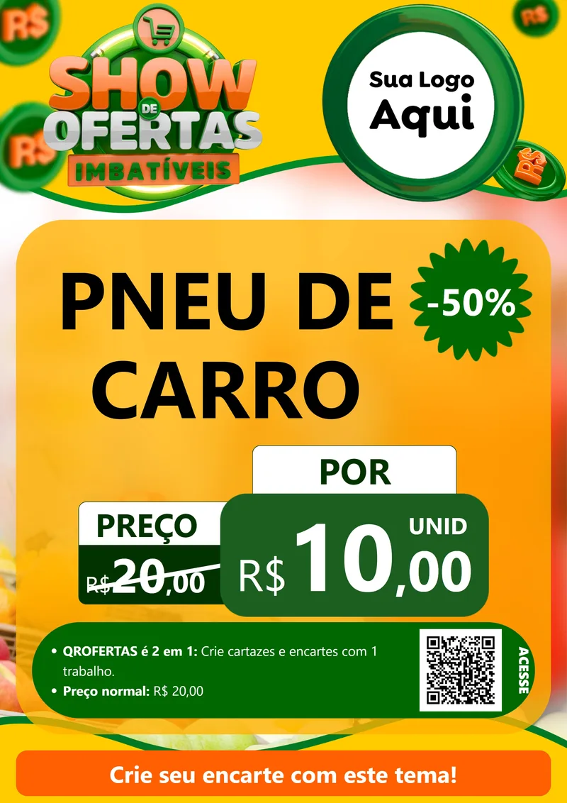 Modelo de Cartaz para Cartaz A4 Vertical com o tema Show de Ofertas Imbatíveis para Auto peças